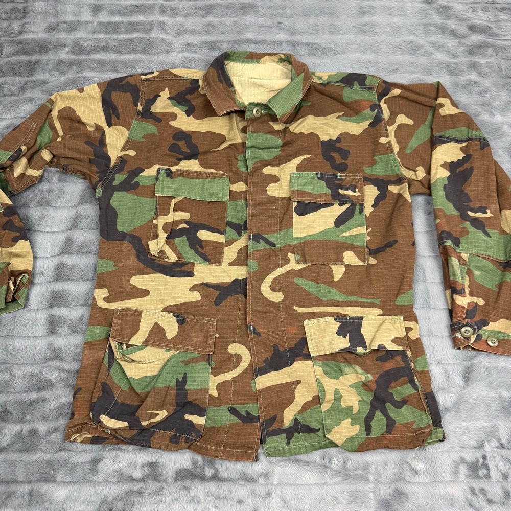 US Military Woodland Camo BDU Field Jacket Ripstop Medium Regular 8415-01-184